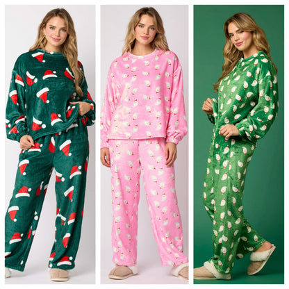 Ensemble Pyjama de Noël pour Femme – 2 Pièces Douillet et Confortable