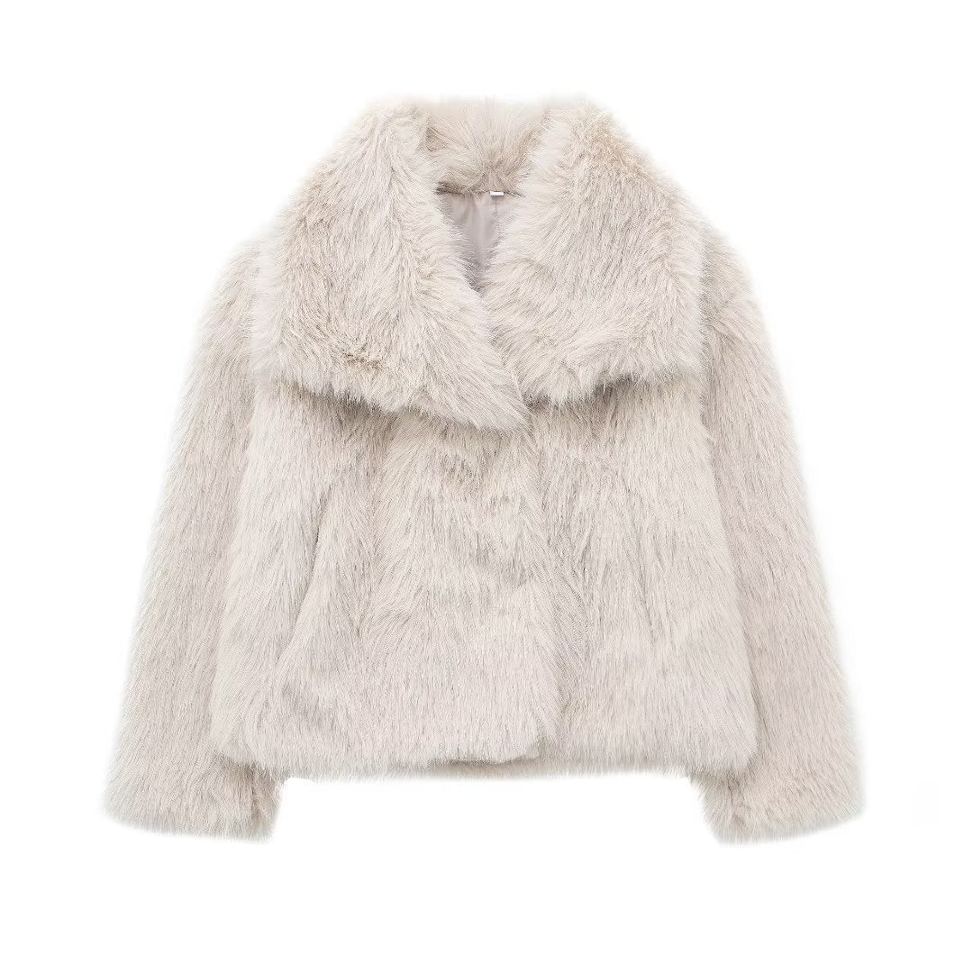 Clara | Cardigan Court en Fausse Fourrure