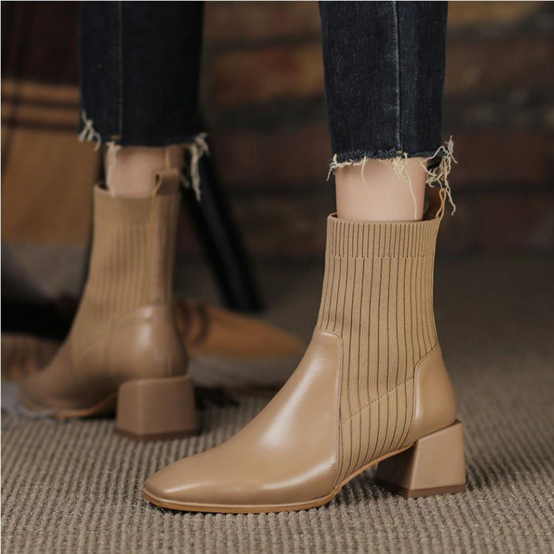 Botte Martin à talons épais carrés