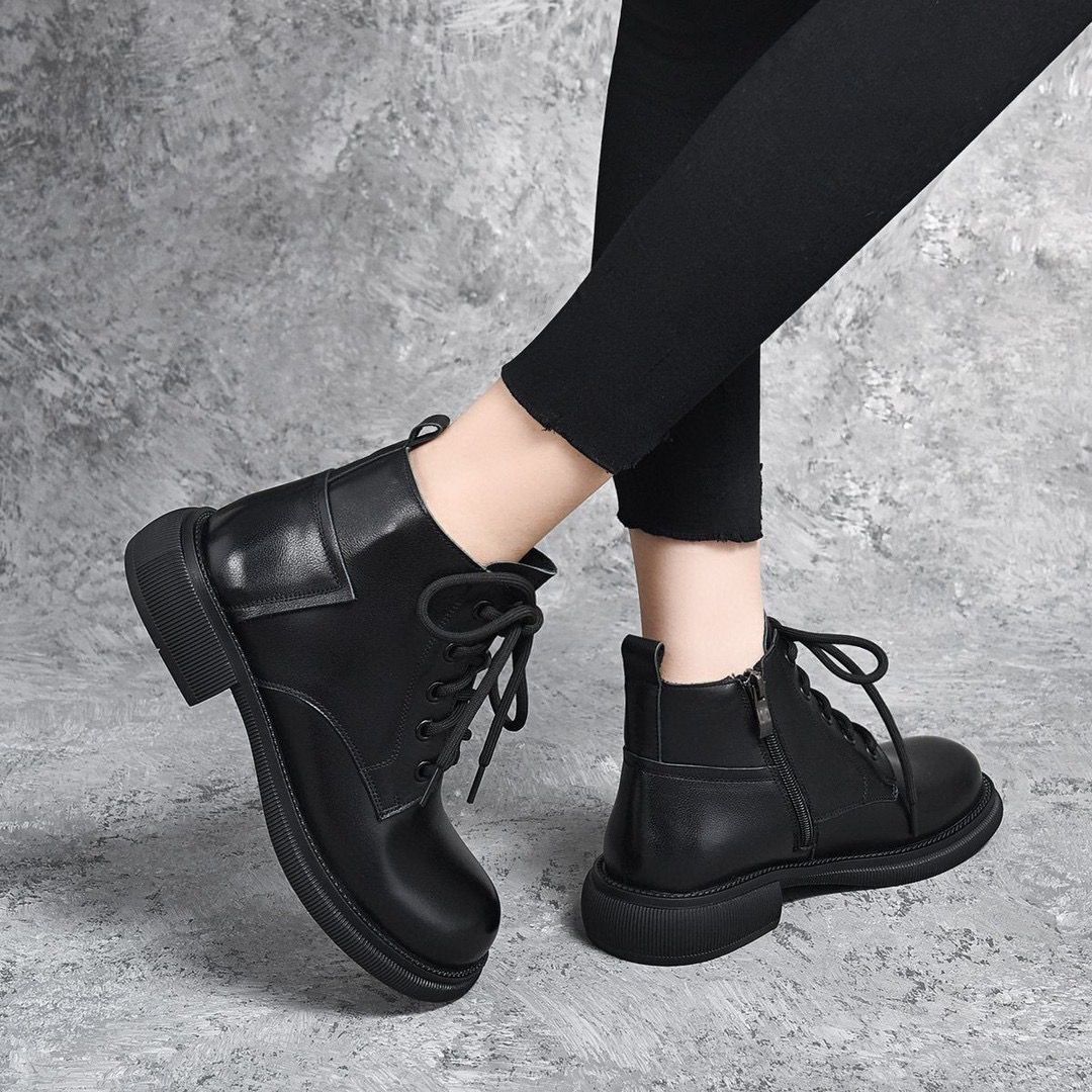 Bottines élégantes à lacets avec semelle robuste antidérapante