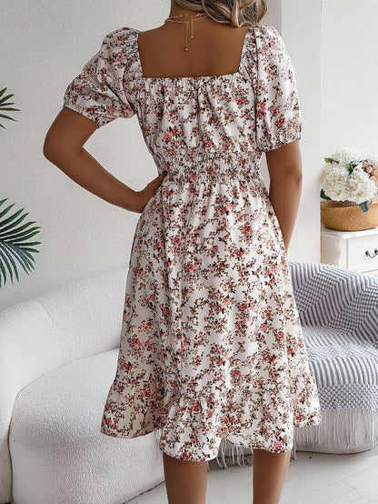 Robe Fleurie Épaules Dénudée