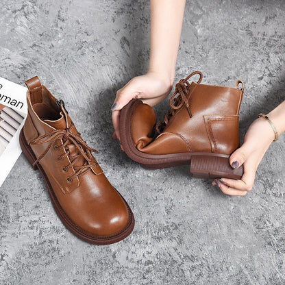 Bottines élégantes à lacets avec semelle robuste antidérapante