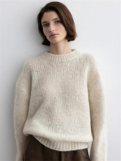 Pull En Maille Mohair, Coupe Ample Et Décontractée