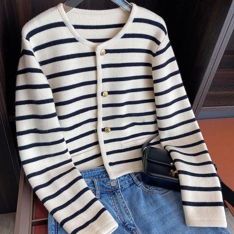 Cardigan rayé chic
