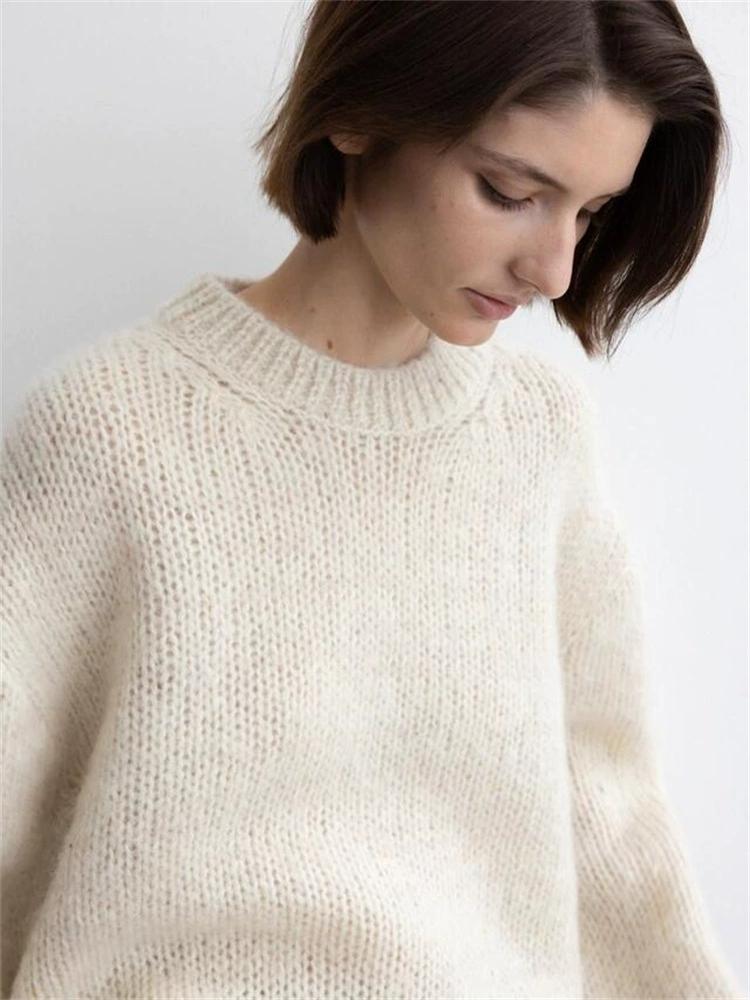Pull En Maille Mohair, Coupe Ample Et Décontractée