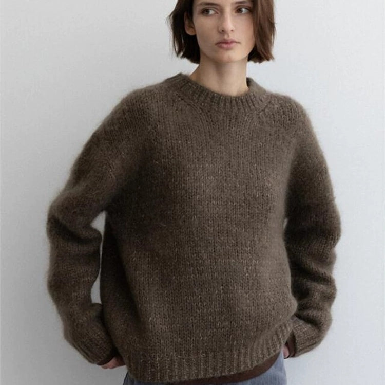 Pull En Maille Mohair, Coupe Ample Et Décontractée