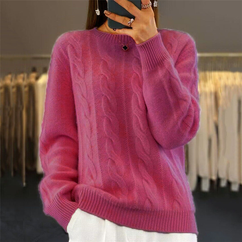 Pull en tricot torsadé