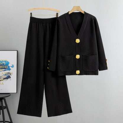 Ensemble Chic à Boutons Dorés