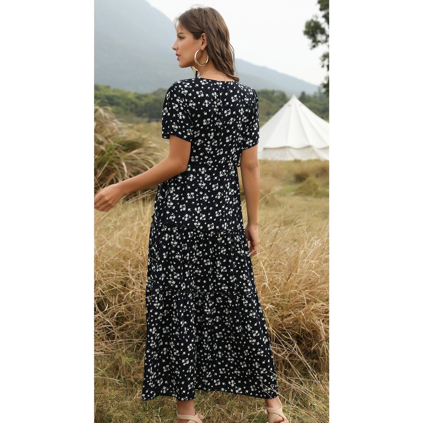 Robe Bohème Noir vintage