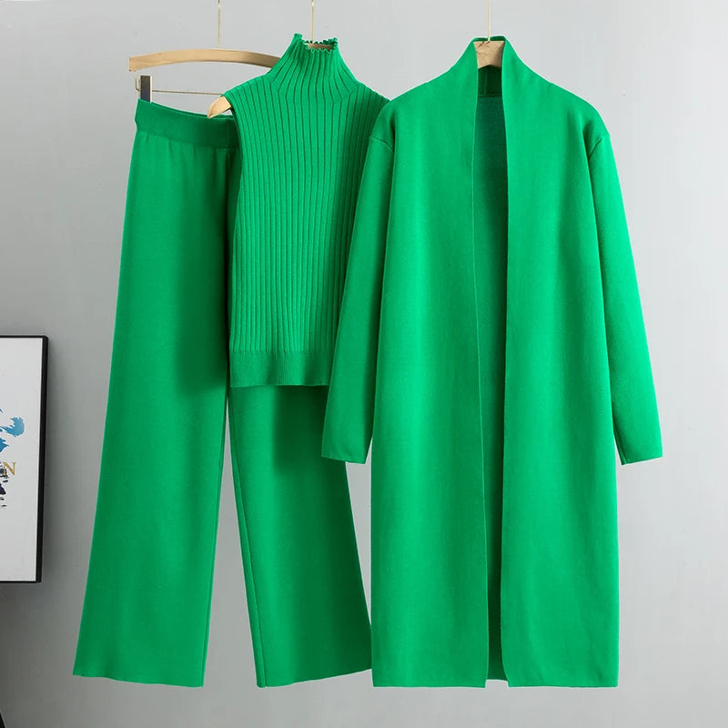Amélie | Ensemble Tricot Femme 3 Pièces Élégance et Confort Lunnav