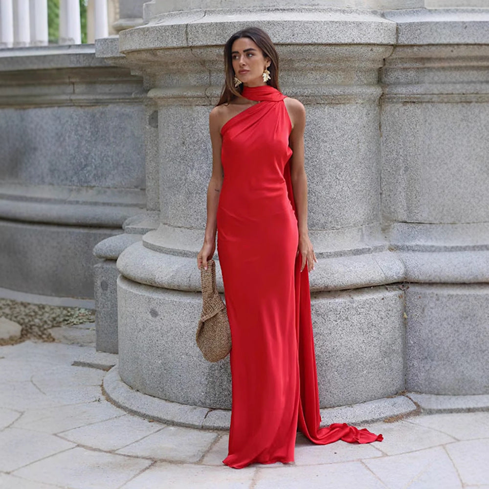 Soraya – Robe Longue Dos Nu à Nœud Élégant