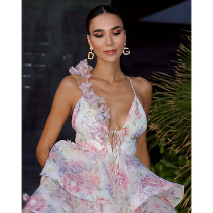 Isabella – Robe Longue Fleurie, Taille Mi-Haute et Charme Bohème