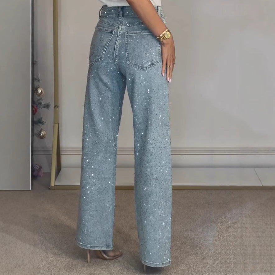 Pantalon droit taille haute pour femme