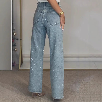 Pantalon droit taille haute pour femme