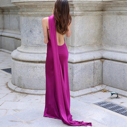 Soraya – Robe Longue Dos Nu à Nœud Élégant