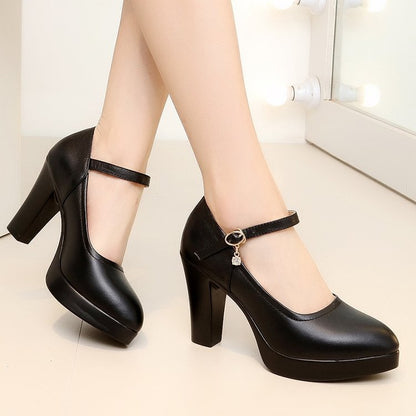Escarpins Chic à Talons épais avec Lanière