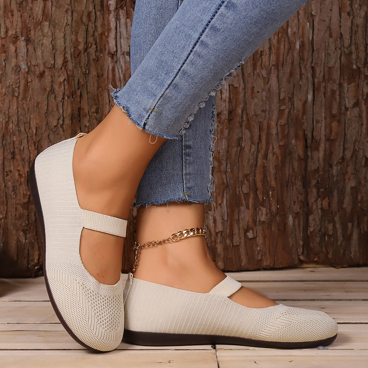 Ballerines plates en maille - légères et respirantes
