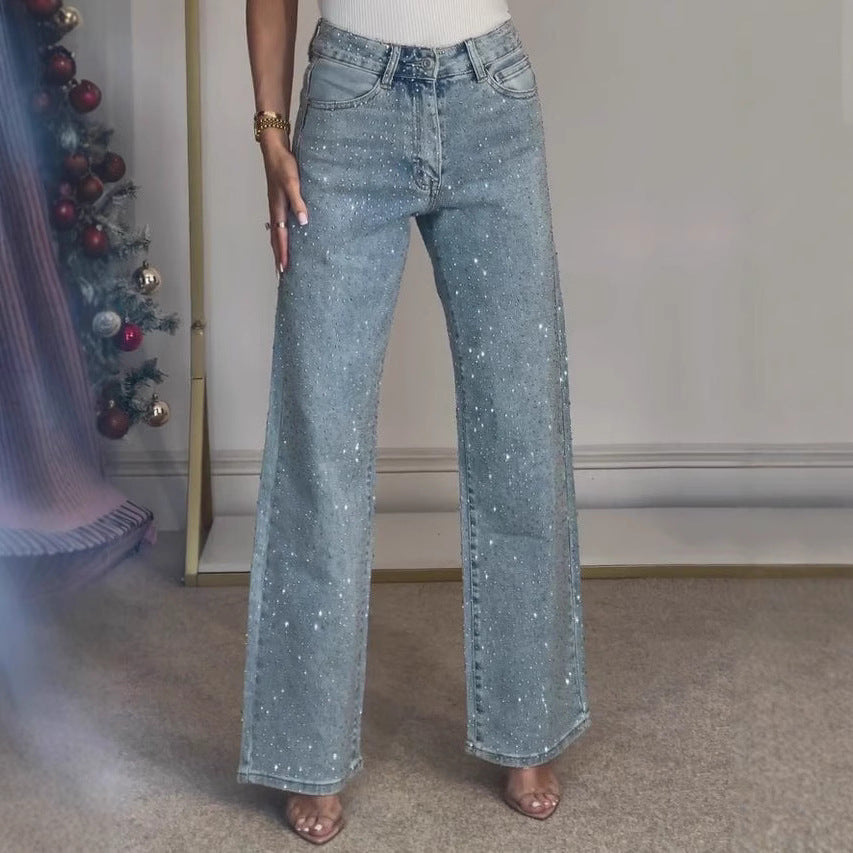 Pantalon droit taille haute pour femme