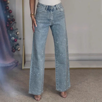 Pantalon droit taille haute pour femme