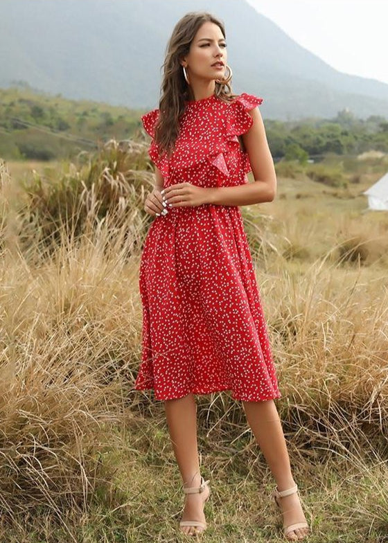 Robe Longue Bohème Chic Rouge
