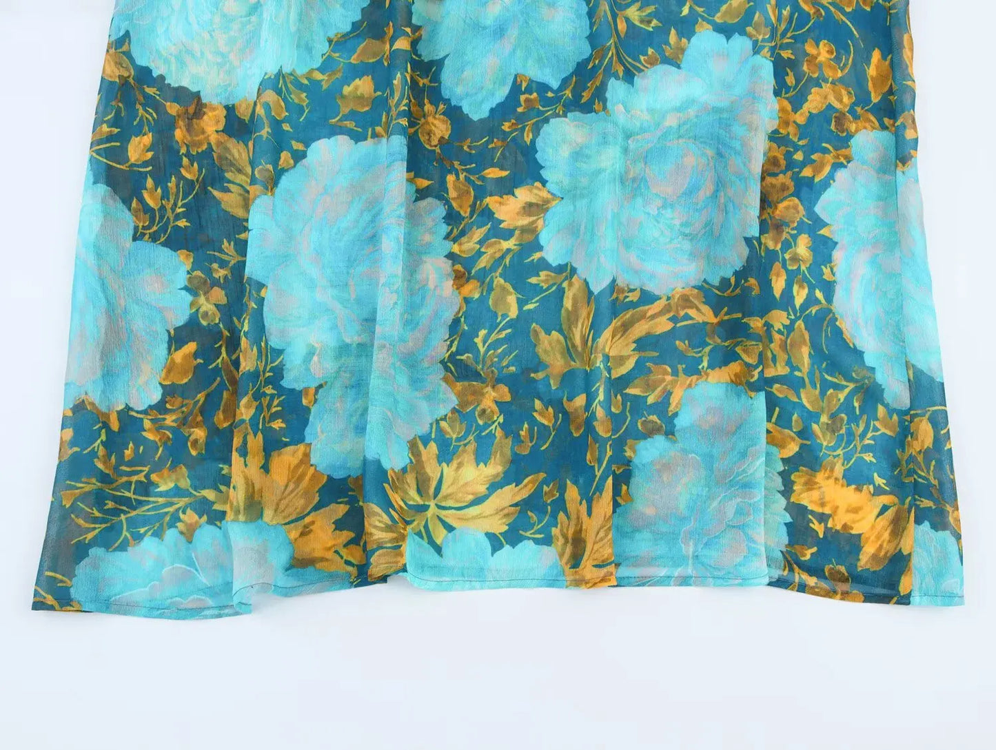 Robe Bleue Turquoise Sans Manches Boheme Chic