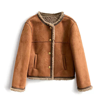 Constance | Veste élégante à bordures en sherpa