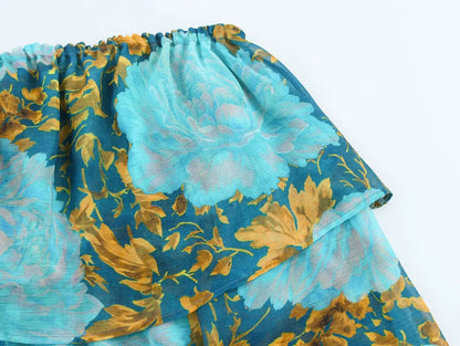 Robe Bleue Turquoise Sans Manches Boheme Chic