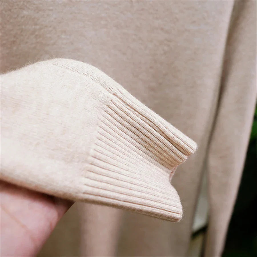 Pull à col roulé en velours épais