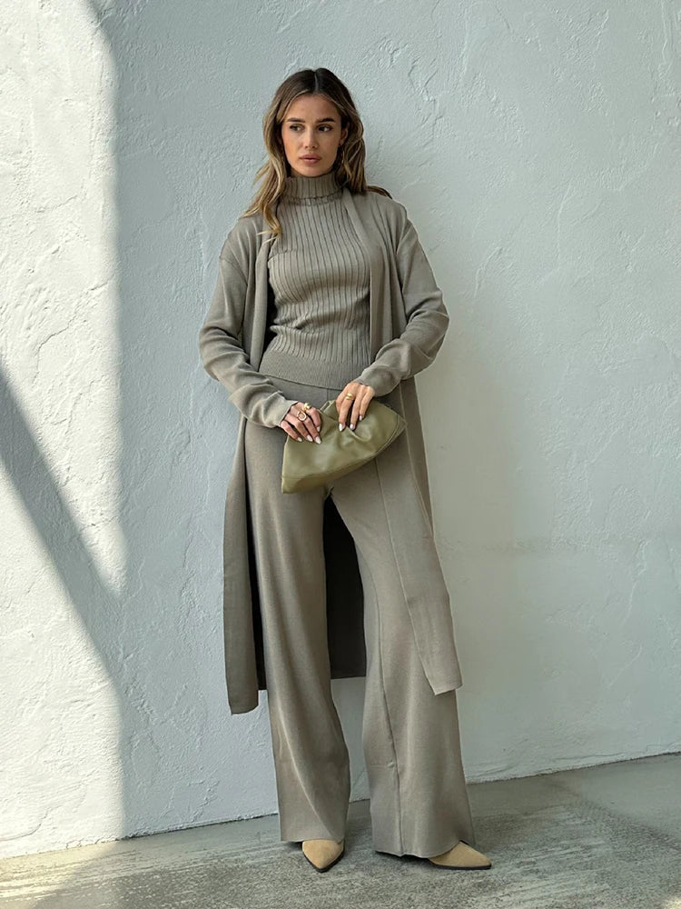 Amélie | Ensemble Tricot Femme 3 Pièces Élégance et Confort