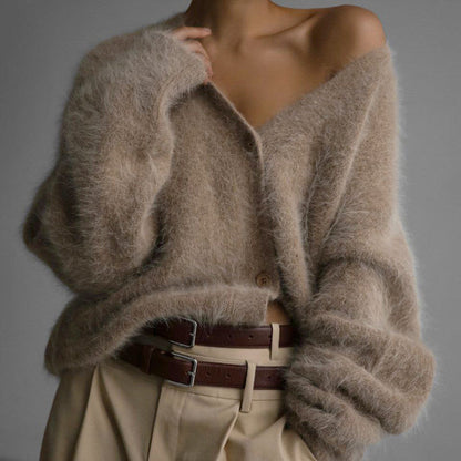 Cardigan Effet Visón Femme