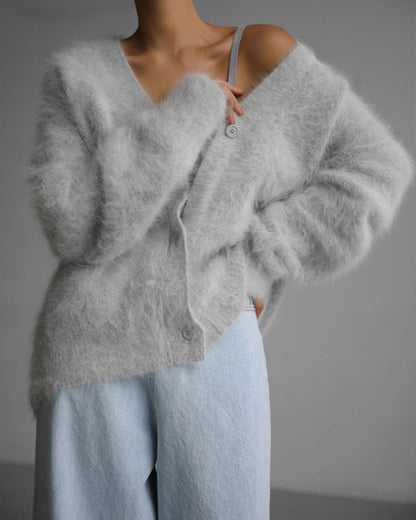 Pull Cardigan Tricoté Femme