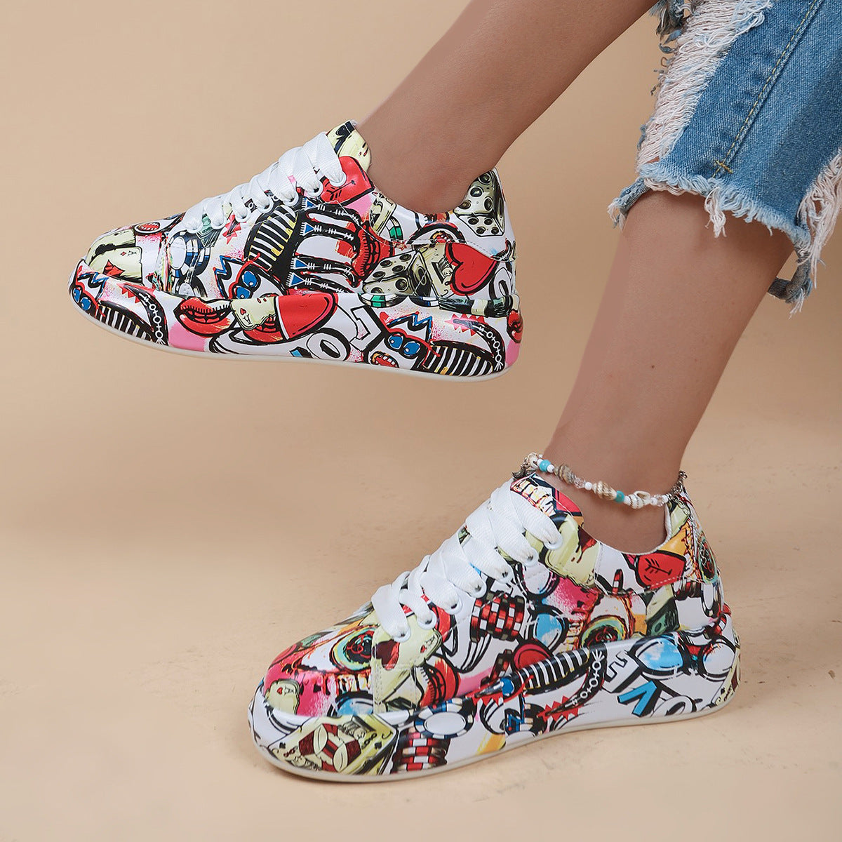 Chaussures à lacets et semelle épaisse