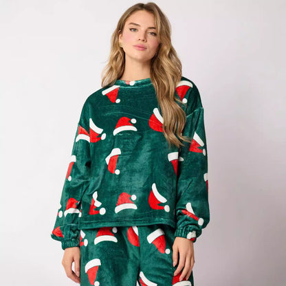 Ensemble Pyjama de Noël pour Femme – 2 Pièces Douillet et Confortable