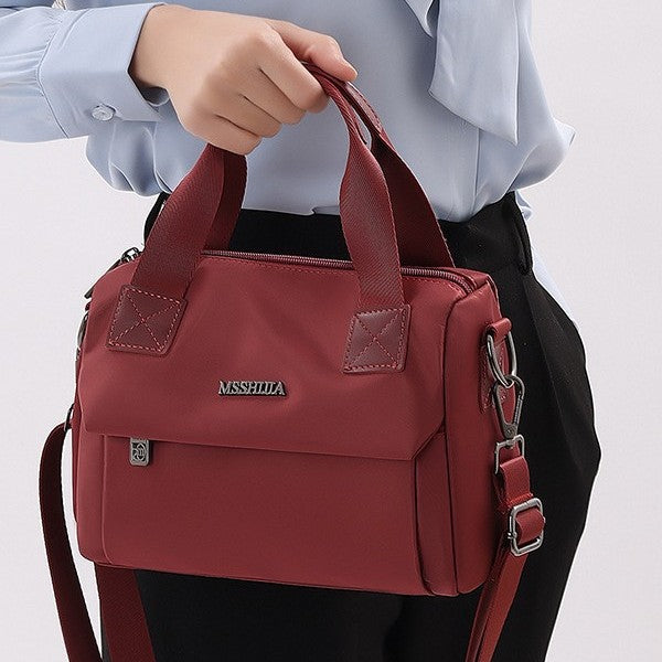 Sac bandoulière rétro en nylon pour femme