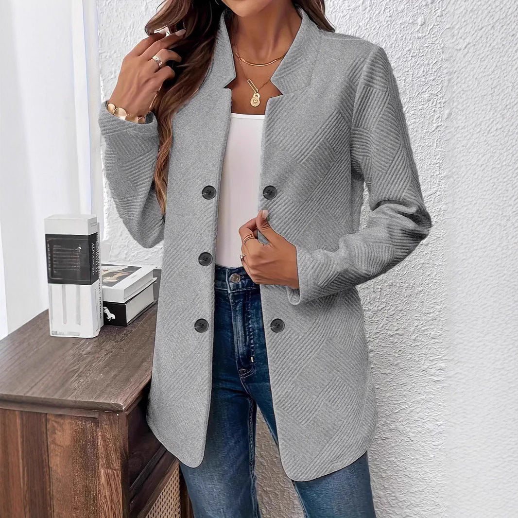 Cardigan à col montant boutonné