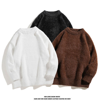 Pull moelleux en maille imitation vison
