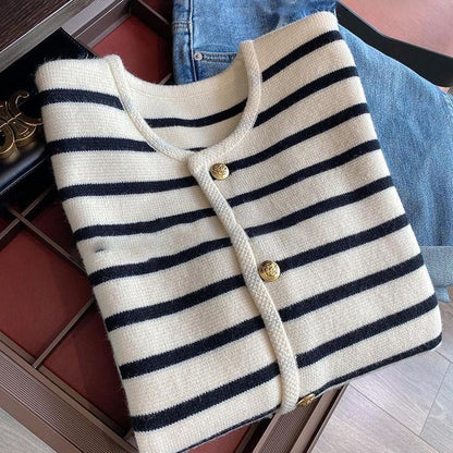 Cardigan rayé chic