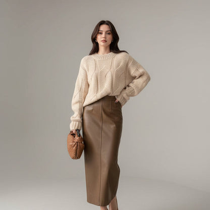 Pull en maille ample tendance pour femme