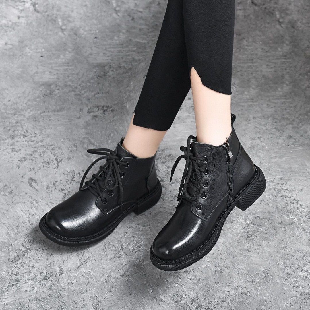 Bottines élégantes à lacets avec semelle robuste antidérapante