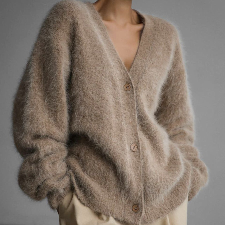 Pull Cardigan Tricoté Femme