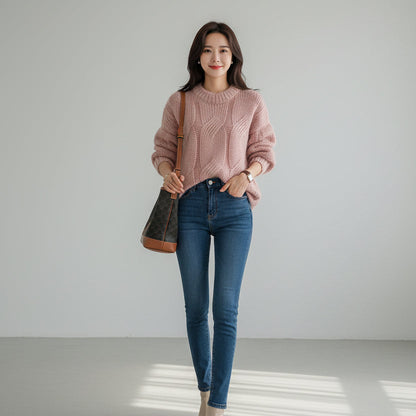 Pull en maille ample tendance pour femme