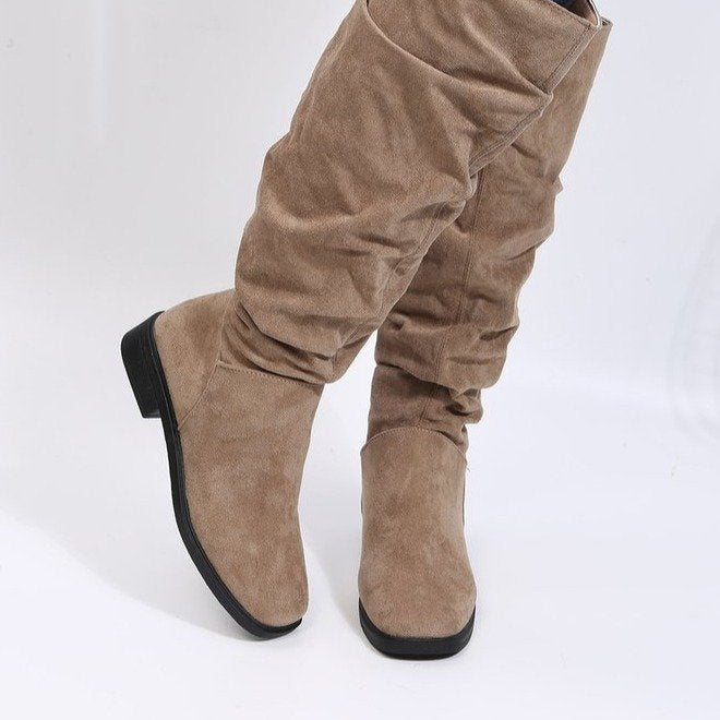 Bottes Hautes à Talon Épais Élégantes