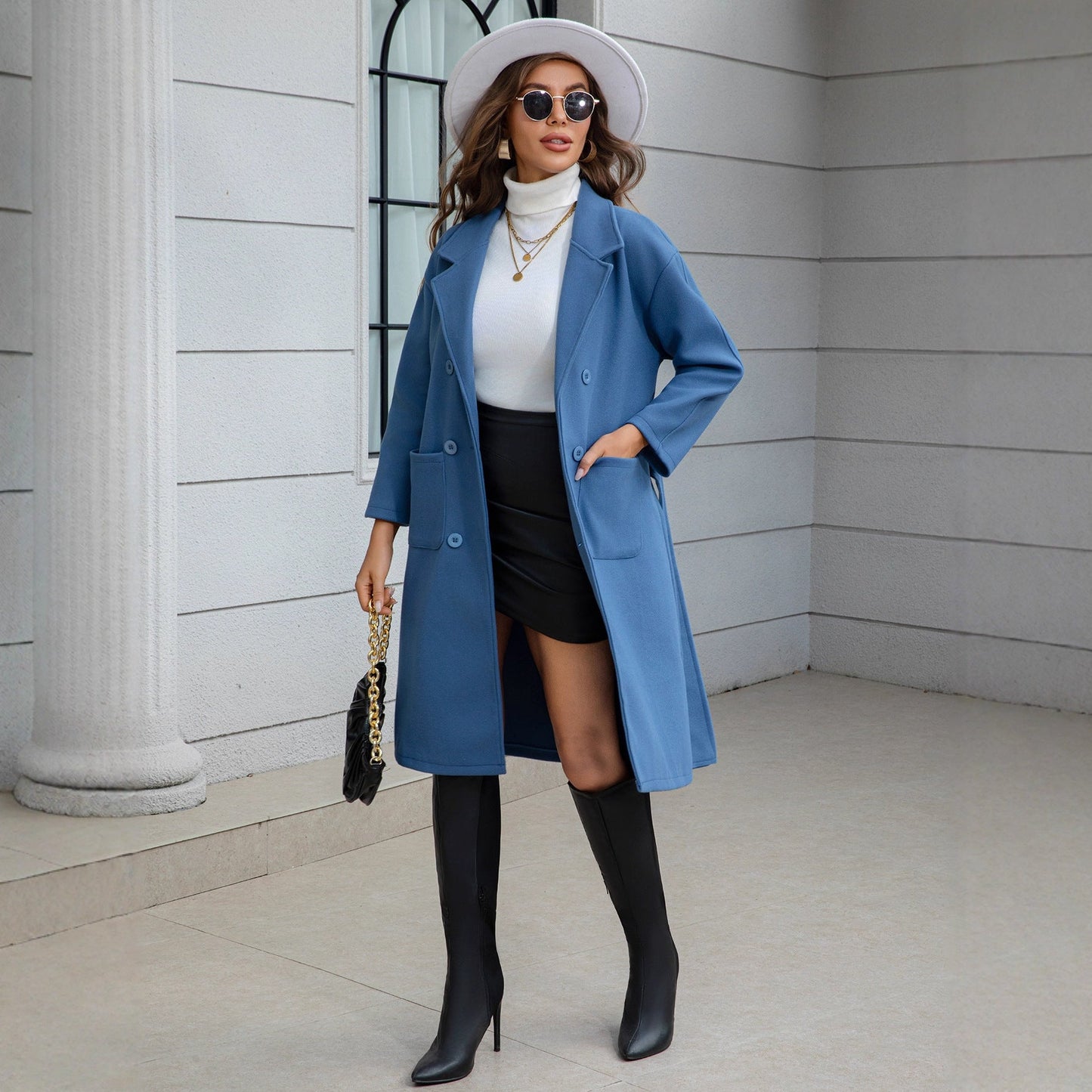 Manteau Laine Bleu