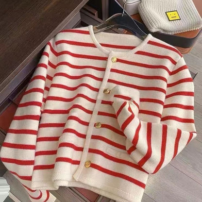 Cardigan rayé chic