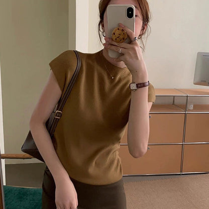 Top Maille Élégant Femme à Demi-Col – Coupe Ajustée et Style Intemporel