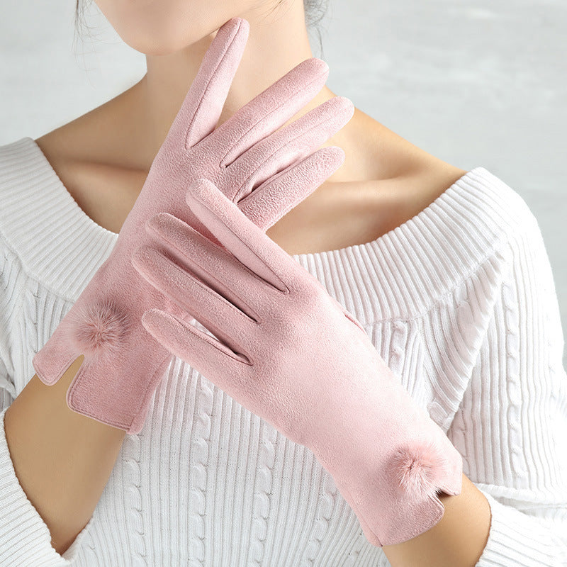 Gants chauds en daim