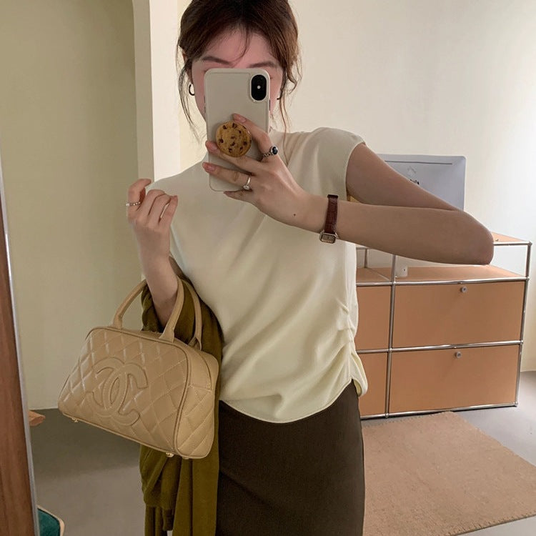 Top Maille Élégant Femme à Demi-Col – Coupe Ajustée et Style Intemporel