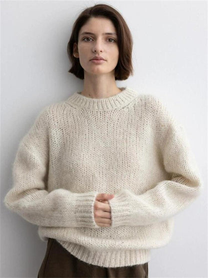 Pull En Maille Mohair, Coupe Ample Et Décontractée