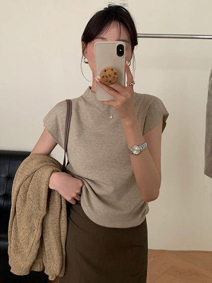 Top Maille Élégant Femme à Demi-Col – Coupe Ajustée et Style Intemporel