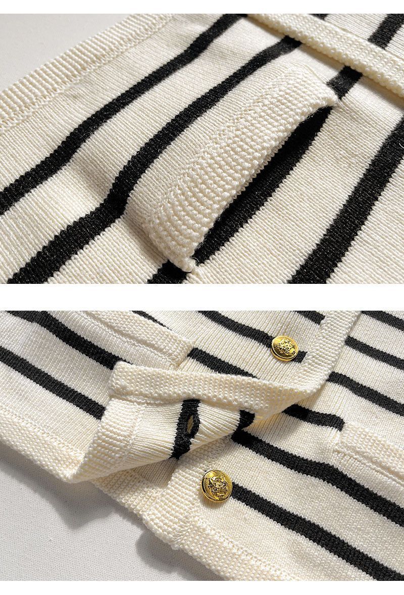 Cardigan rayé chic